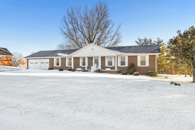 single story home featuring a garage