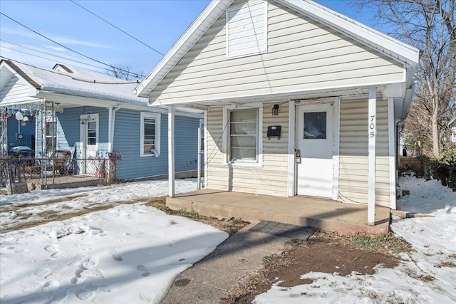 bungalow-style home featuring a porch