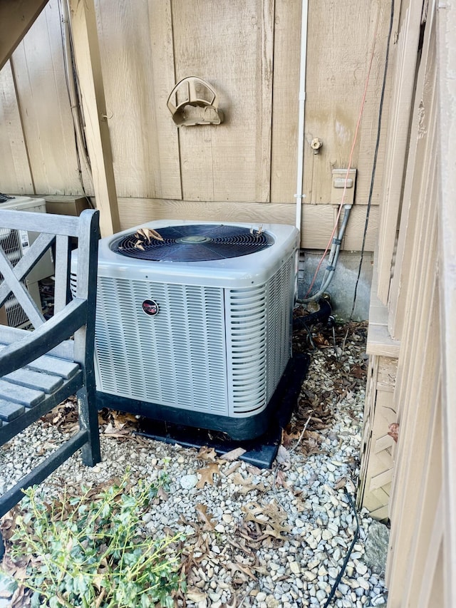 exterior details with central air condition unit