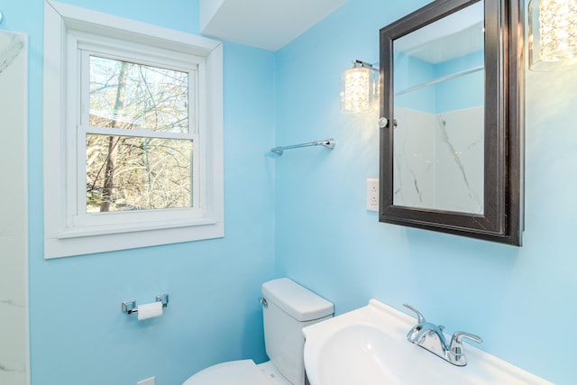 bathroom with sink and toilet