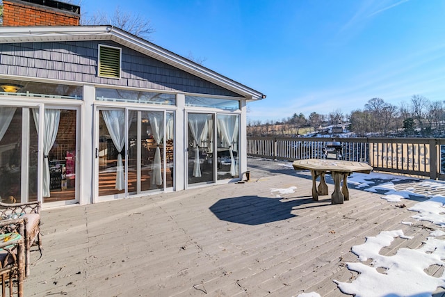 deck featuring a sunroom