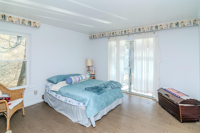 bedroom featuring light wood-type flooring