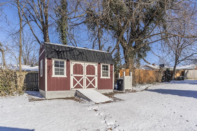 view of snow covered structure