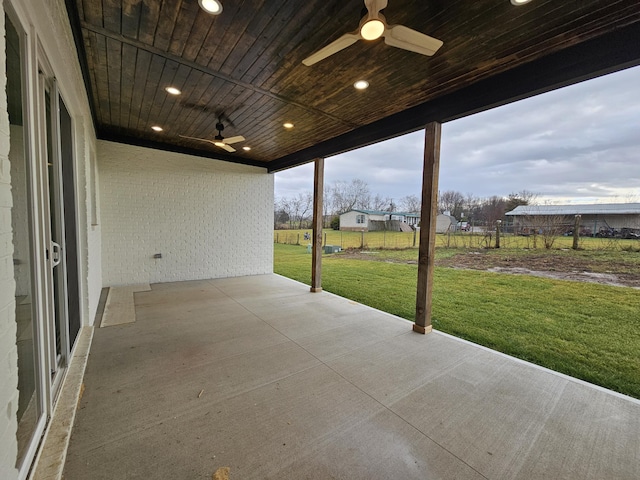 view of patio / terrace with ceiling fan