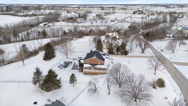 view of snowy aerial view