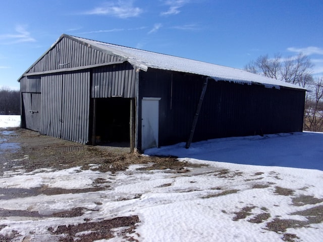 view of snow covered structure