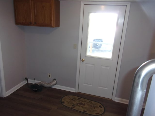 doorway featuring dark hardwood / wood-style flooring