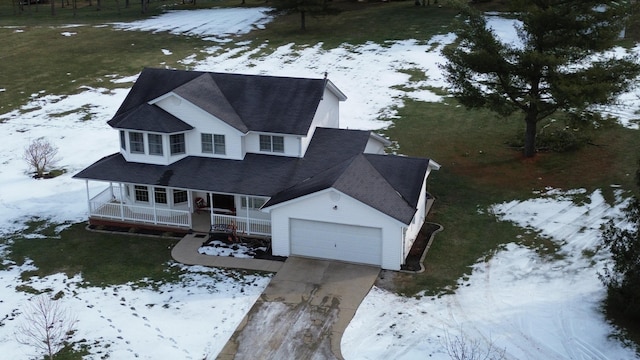 view of snowy aerial view