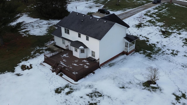 view of snowy aerial view