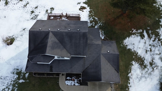 view of snowy aerial view