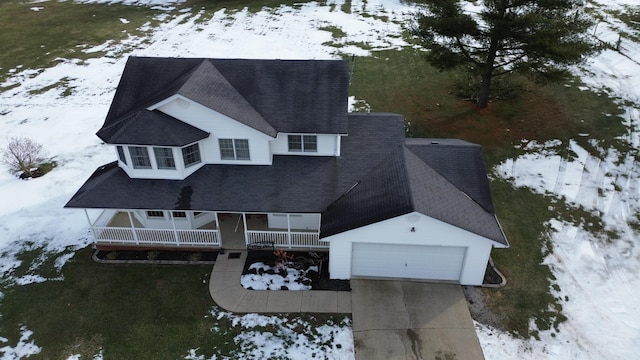 view of snowy aerial view