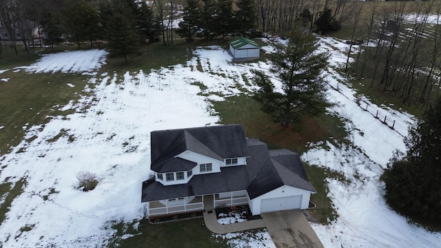 view of snowy aerial view