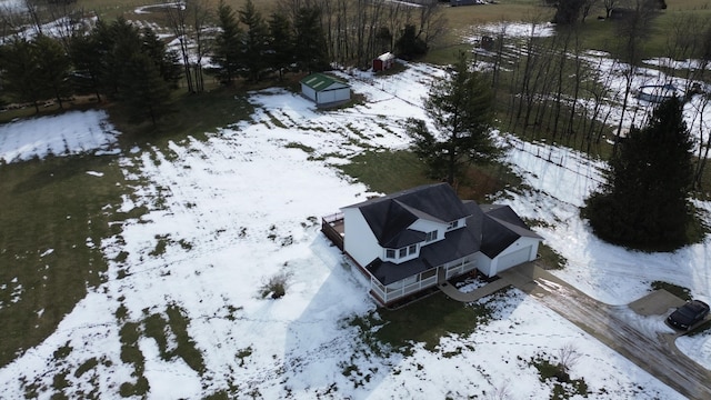 view of snowy aerial view