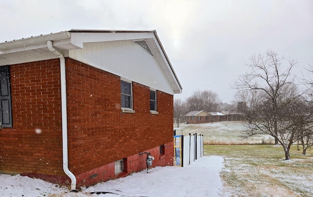 view of snowy exterior