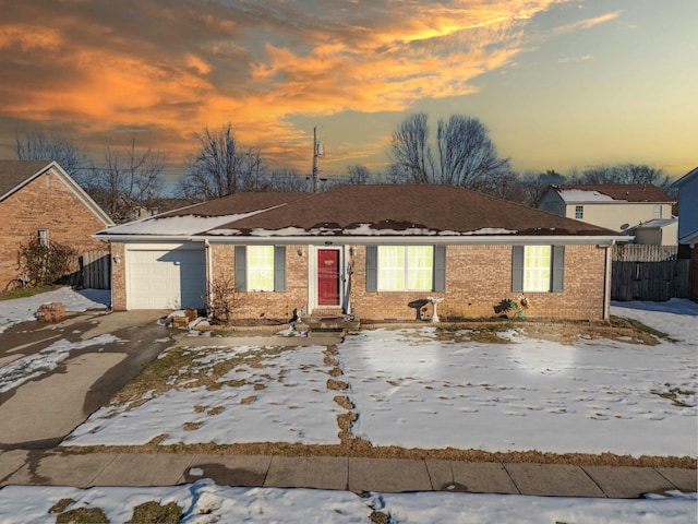 view of front of home featuring a garage