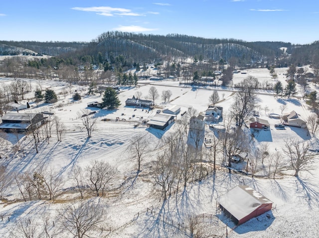 view of snowy aerial view