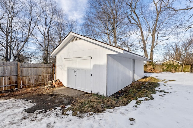 view of snow covered structure