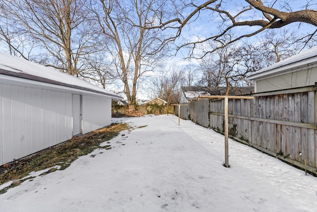 view of snowy yard