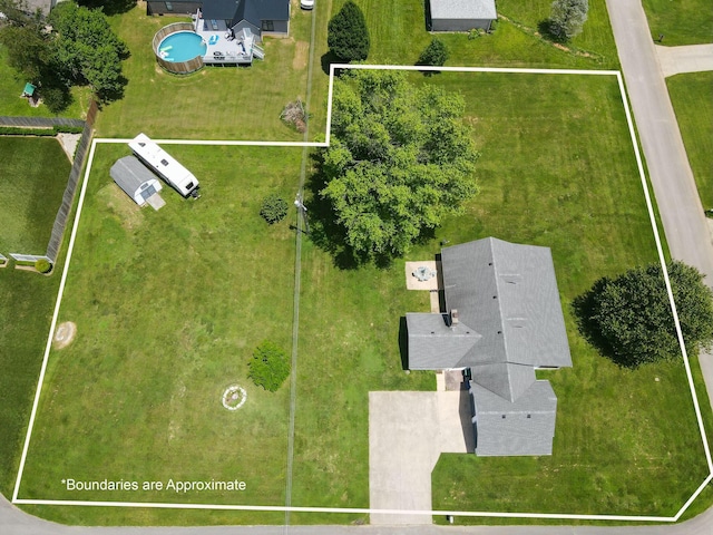 1216 Maple Hill Dr, Somerset, KY 42503 - aerial view of property and surrounding area featuring property parcel outlined and a pool area