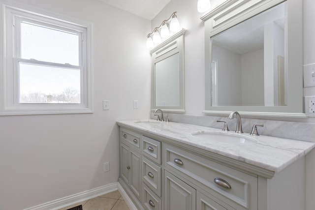 bathroom featuring tile patterned floors and vanity