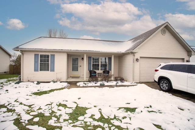 ranch-style house featuring a garage