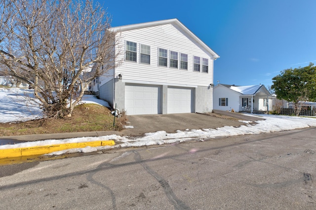 view of front property with a garage