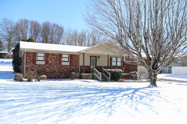 view of single story home