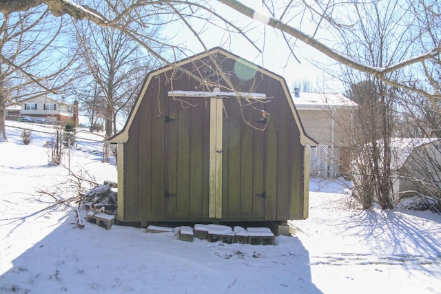 view of snow covered structure