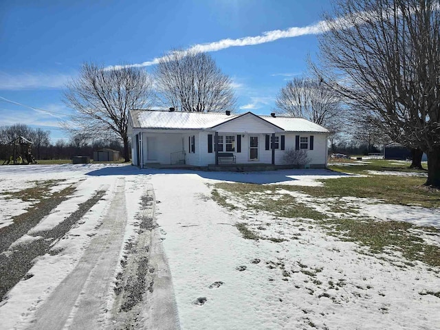 view of single story home