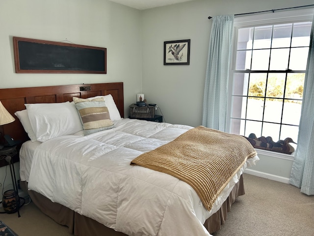 carpeted bedroom with multiple windows