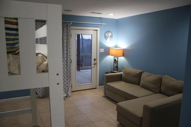 view of tiled living room