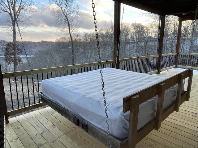 view of deck at dusk