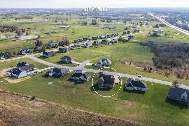 drone / aerial view featuring a rural view