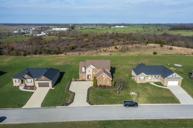 drone / aerial view featuring a rural view