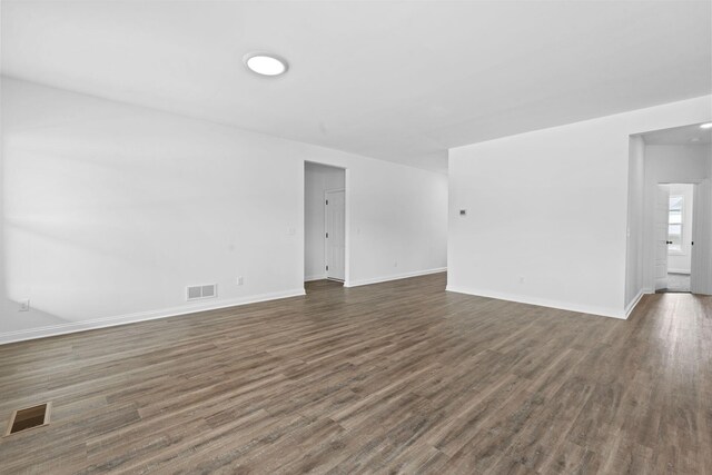 unfurnished living room featuring dark hardwood / wood-style floors