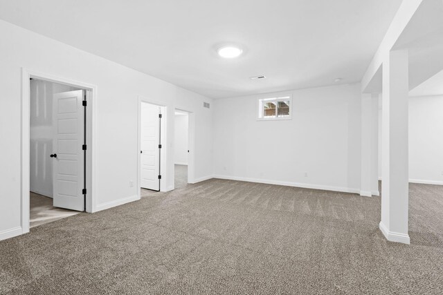 basement featuring carpet floors