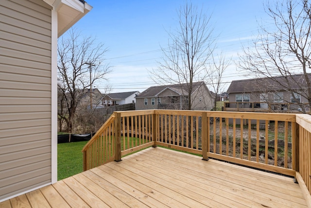 deck featuring a residential view