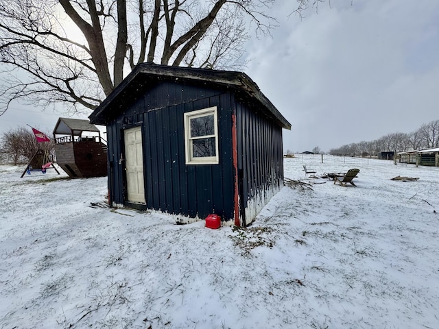 view of snow covered structure