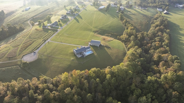 drone / aerial view featuring a rural view