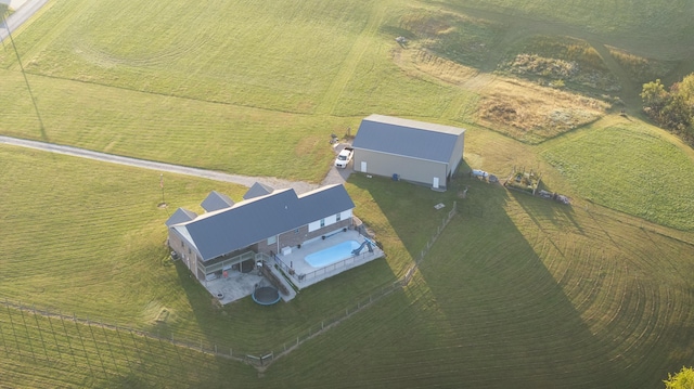 aerial view with a rural view