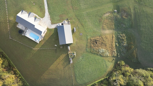 drone / aerial view with a rural view