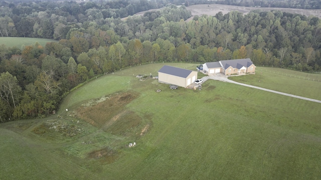 bird's eye view with a rural view