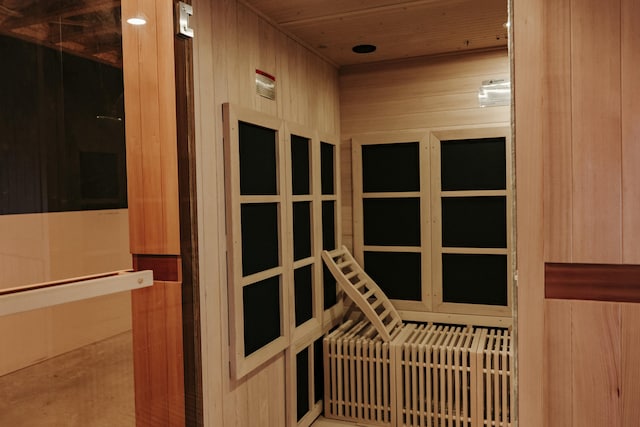 view of sauna