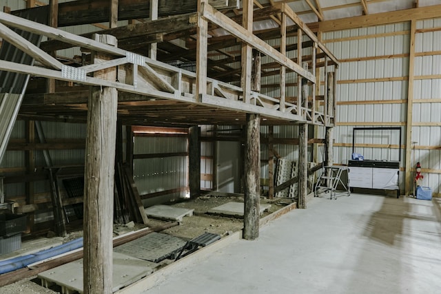 interior space with concrete floors