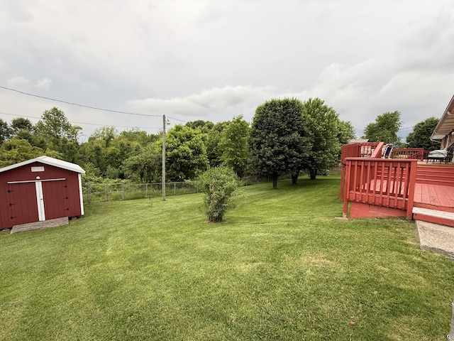 451 Parkside Rd, London, KY 40744 - view of yard featuring a shed, an outdoor structure, and a wooden deck