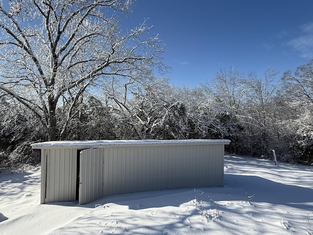 view of snow covered structure