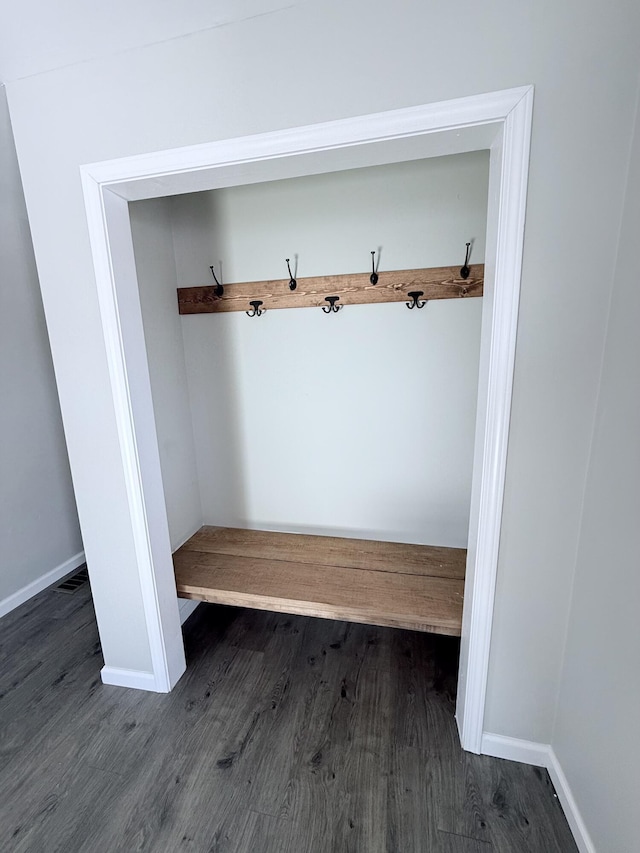 mudroom featuring dark hardwood / wood-style flooring