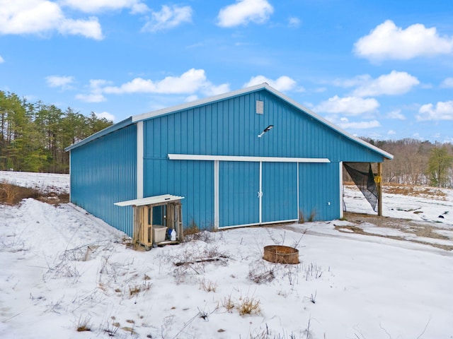 view of snow covered structure