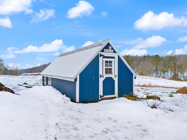 view of snow covered structure