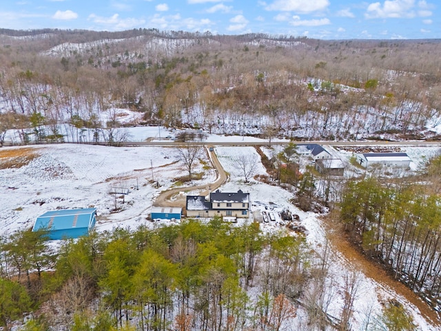 view of snowy aerial view